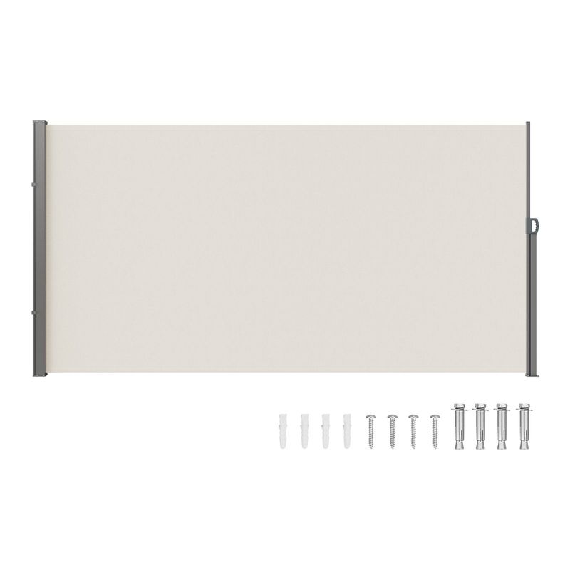 VEVOR Retractable Side Awning, 71''x 138'' Outdoor Privacy Screen, 180g Polyester Water-proof Retractable Patio Screen, UV 30+ Room Divider Wind Screen For Patio, Backyard, Balcony, Beige_voghion.com