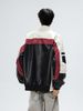 Combinaison de moto américaine en cuir PU pour homme, style automne, patchwork, col montant, style aviateur_voghion.com
