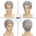 Synthetic Clip-in New Products Men's Gray Side Parted Short Straight Hair Handsome And Fashionable Chemical Fiber Wig Headpiece_voghion.com