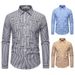 Minimalist Striped Woven Shirt For Men - Slim Fit Casual Button-Up With Subtle Texture (S-2xl, Polyester, All-Season Wear)_voghion.com