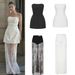 Women's Clothing Elegant Lace High-Waist Maxi Skirt Set - Off Shoulder Crop Top & Flowy Long Dress Two Piece Outfit, Slim Fit Formal/Party_voghion.com