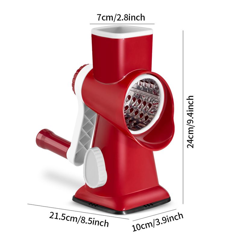 Feliator rotativ manual pentru legume - Răzătoare de brânză multifuncțională și tocător de alimente pentru feliere și mărunțire - Gadget de bucătărie ergonomic cu bază antiderapantă_voghion.com