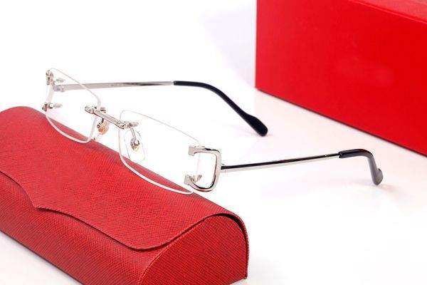 Simple top-notch womens and mens fashionable anti-scratch metal rimless accessories radiation-proof frames high-quality_voghion.com