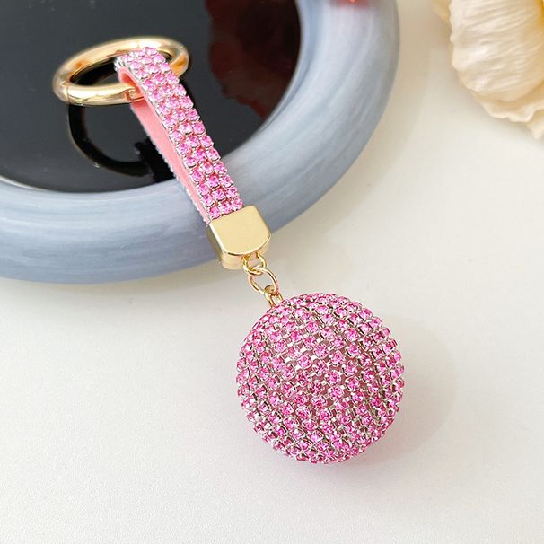 Portachiavi per auto con ciondolo per zaino con strass di alta qualità, con sfera rotonda e diamante pieno alla moda_voghion.com