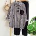 Women's Spring And Summer Large Size Loose Temperament Leisure Style Age-reducing Striped Long-sleeved Fashion Sports Suit_voghion.com