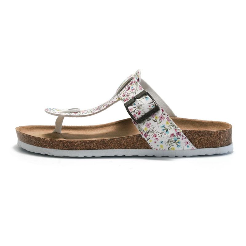 Sughero estivo per donna, piccole scarpe da spiaggia per studenti con fiori, sandali da donna alla moda, pantofole in pelle per esterni_voghion.com