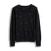 2024 Autumn New Embroidered Loose Simple Versatile Round Neck Pullover Long Sleeve Knitted Sweater Women's Top_voghion.com