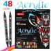 Dual-Tip Acrylic Paint Markers, Quick-Dry & Vibrant Colors, Perfect For DIY Art, Graffiti, Sketching & Watercolor Painting - Set Of 12/24/36 Markers_voghion.com