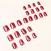 LC233 Red Glitter Press On Nails Short Square Fake Nails - Self-Adhesive Bling False Nails With Glue & File, Easy DIY At Home, Party & Daily Wear_voghion.com