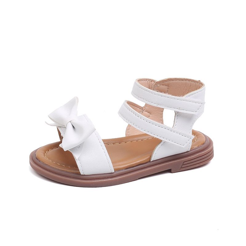 Mother & kids new girls' sandals, children's bow sandals, little girls' soft-soled sandals, Roman sandals_voghion.com