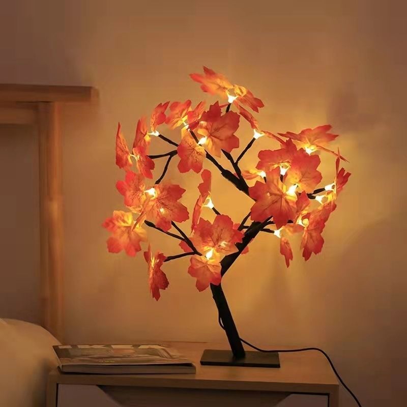 Neu LED baum kirschblüte rose ahorn blatt Weihnachten dekoration nacht lichter, stimmungsvolle schreibtisch lampen_voghion.com