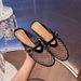 Plus Size Fishnet Hollow Mesh Sandals For Women 24 New Flat Mary Jane Closed Toe Slippers_voghion.com