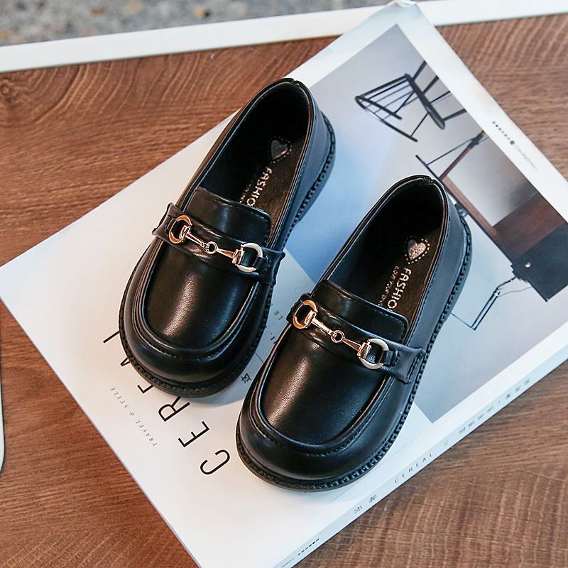 Mädchen kleine leder mit Britischen stil 2024 Frühling und Herbst neue JK fuß stampfen loafers weiche sohle kinder bean_voghion.com