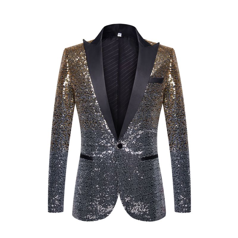 Abbigliamento da uomo Costume da uomo con paillettes sfumate Canotta da palco per cantante Giacca da abito alla moda annuale_voghion.com