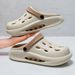 Strictly Select 2025 New Fashionable Hole Shoes Wom With A Poop Like Feel, Thick Soles Outdoor Wear, EVA Sandals For_voghion.com
