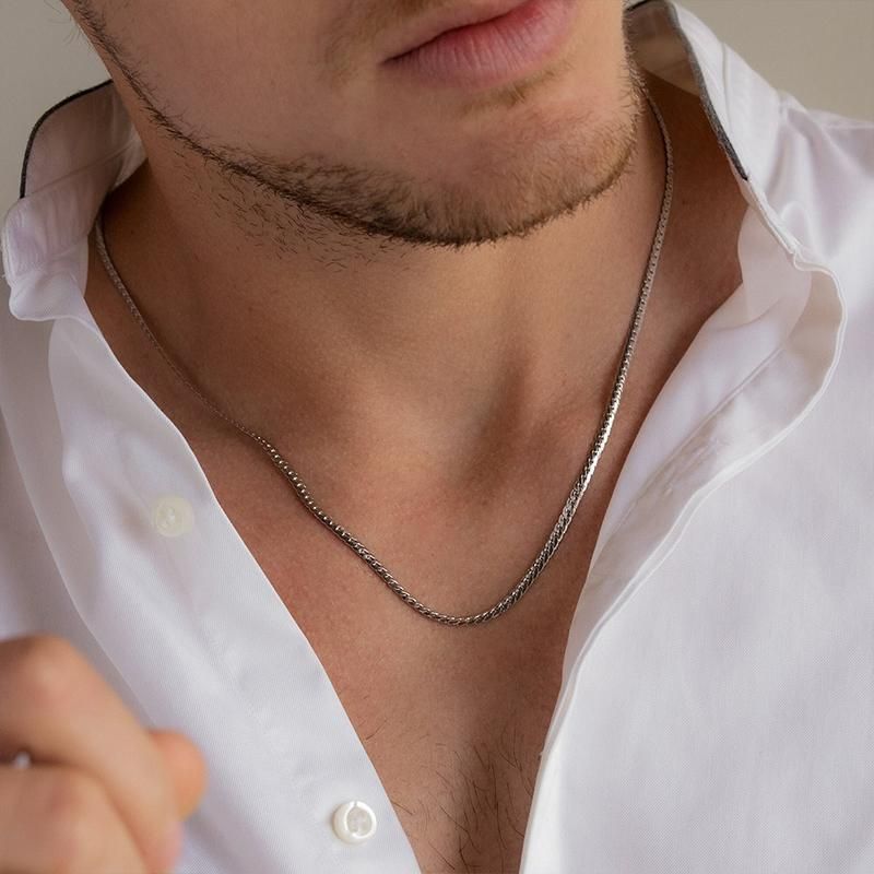 American Style Embossed Cuban Men's Gold High-end Sense Personality Simple Plain Chain Versatile Non-fading_voghion.com