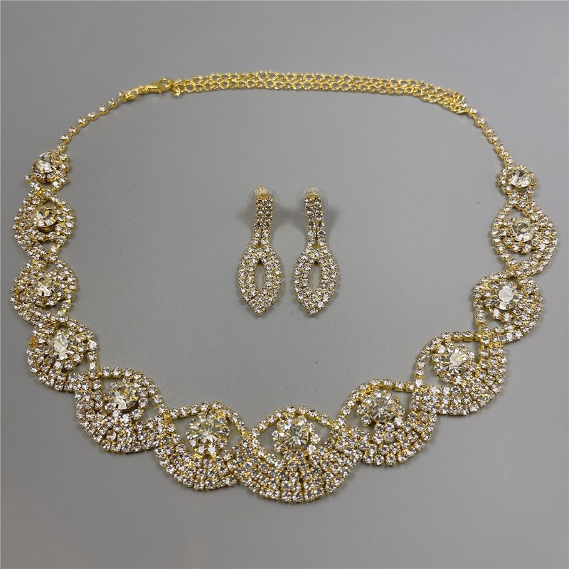 Hot selling rhinestone necklace earring fashion accessories bride jewelry set Jewelry Set_voghion.com