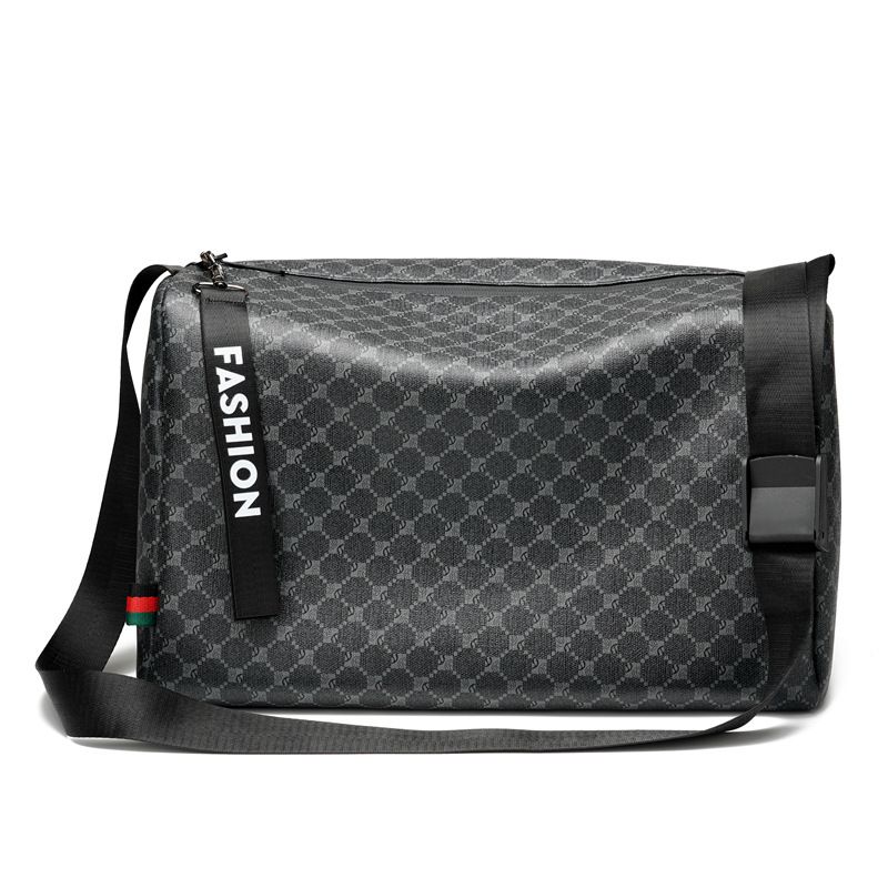 Reisetaschen Modische Kurzstrecken-Reisetasche für Herren, große Kapazität, weiches Leder, trendige Fitnesstasche, wasserdichte Freizeit-Umhängetasche_voghion.com