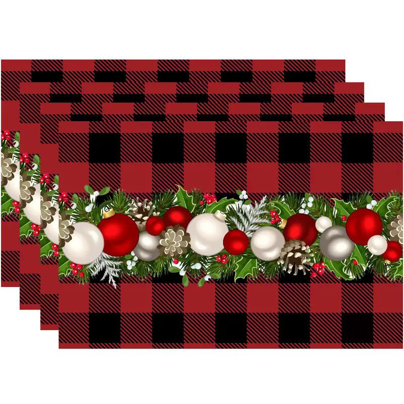 Linen Table Placemats Set Of 4 - Heat-Resistant & Eco-Friendly Dining Mats For Christmas, Independence Day & Daily Use_voghion.com