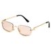 Hip Hop Small Frame Sunglasses - Metal Texture Square Half Frame For Women (Trendy Celebrity Style, UV400 Protection)_voghion.com