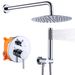Shower System Shower Faucet Combo Set Wall Mounted With 10" Rainfall Shower Head And Handheld Shower Faucet, Chrome Finish Shower Faucet Rough-In_voghion.com