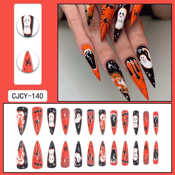 Adesivi per unghie divertenti di Halloween, ragnatele, pipistrelli fantasma, gocce di sangue, decorazioni natalizie, pezzi di nail art europei e americani_voghion.com