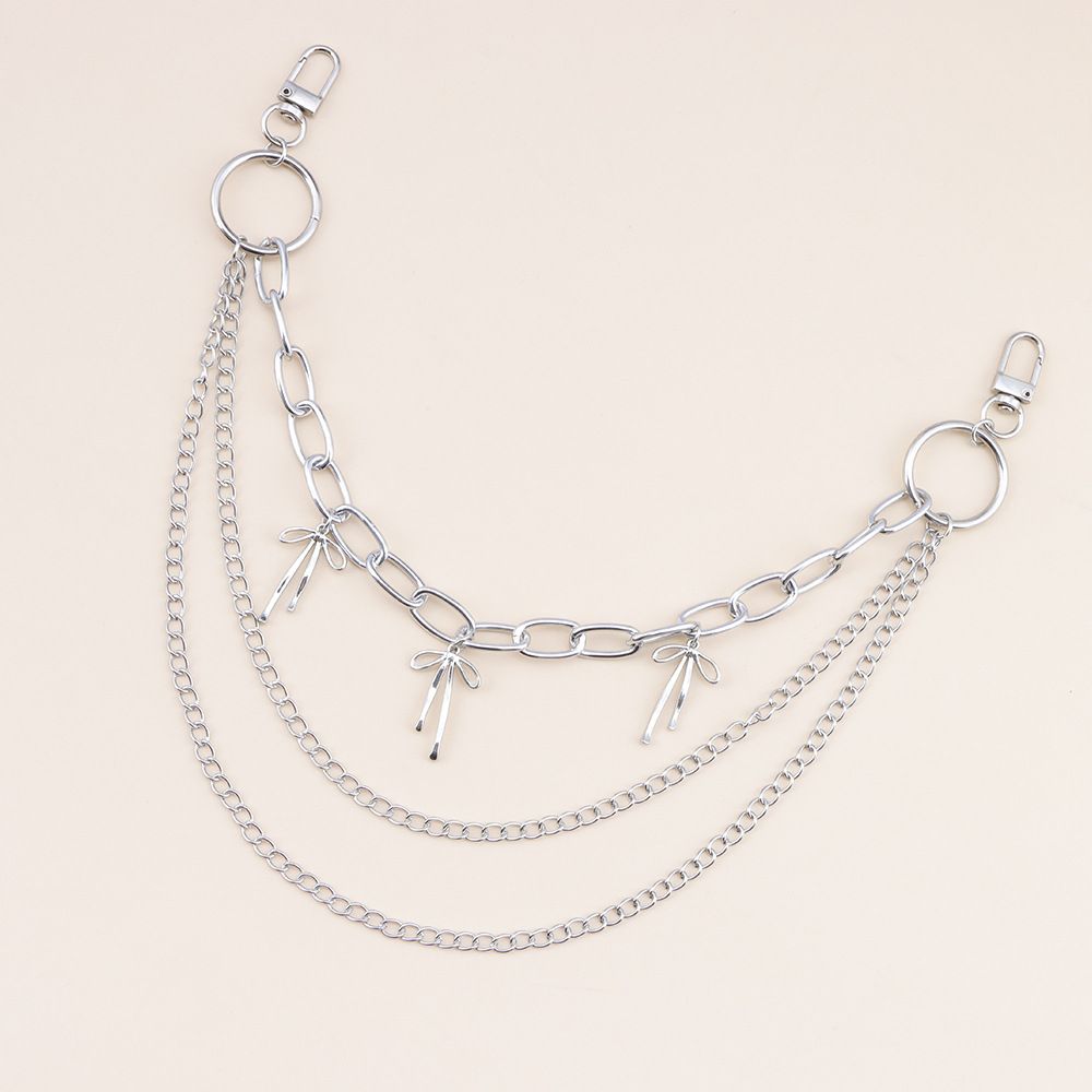 Playful Hip-hop Bow, Metal Geometric Ring, Versatile Multi-layer Pants Chain, Women's Accessories_voghion.com
