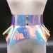 HOT Fashion Women Transparent Wide Laser Colourful PVC Waist Belt Corset Cummerbund Lrregular Pleated Clear Belts For Dress_voghion.com