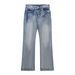 Herenkleding Lightning Cat Claw Ice Blue Snowflake Washed Damaged Four Seasons Wide Leg Jeans Bootcut_voghion.com