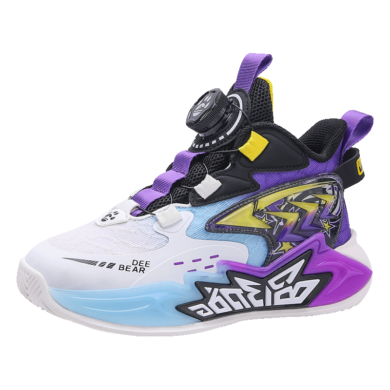 Jaimie Bear Scarpe da ragazzo 2024 Primavera e Autunno Mesh Traspirante Scarpe da ginnastica da corsa Scarpe da basket per ragazzi medie e grandi Scarpe da corsa_voghion.com