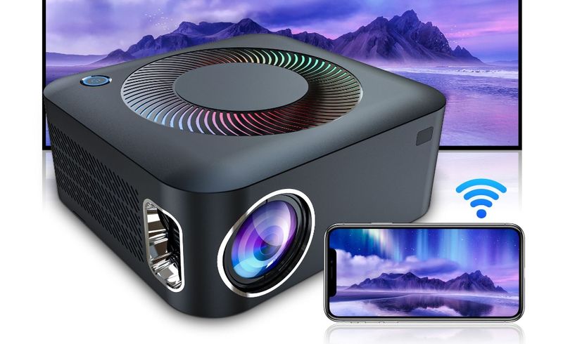 2024 New Black Projector Office Teaching Home Bedroom Living Room Wall Projection Wireless Projector