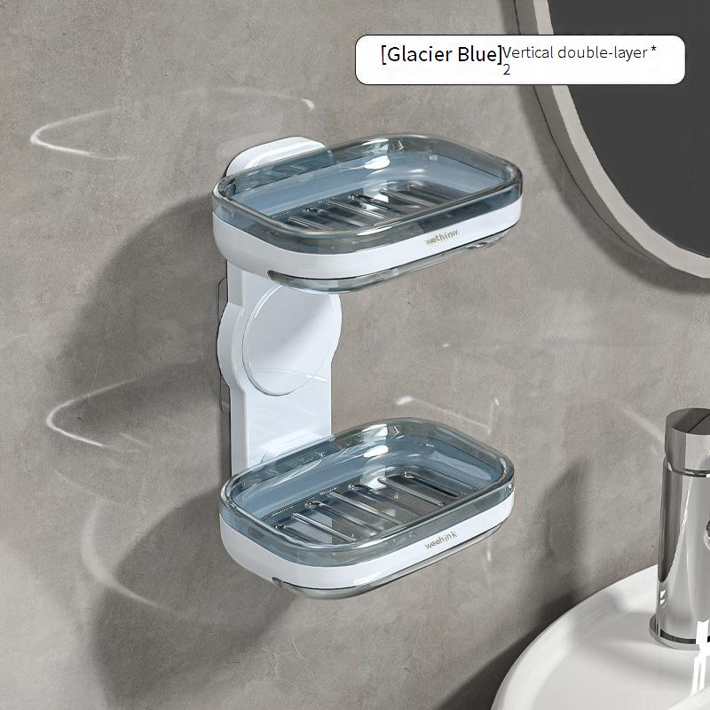 Wall-Mounted Soap Dish With Drainage No Drill Bathroom Organizer Single Double Layer Rustproof Quick-Dry Design For Shower Bathroom_voghion.com