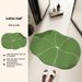 Fast-Absorbing Diatomite Bath Mat - Non-Slip Green Leaf Design For Bathroom & Entryway_voghion.com