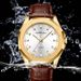 Minimalist Waterproof Round Unisex Watch With Leather Strap, Casual And Business Style, Quartz Movement, 30M Water Resistance_voghion.com