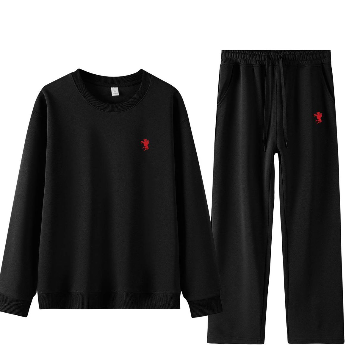 Men's Clothing 2026 Winter New Round Neck Pony Print Trendy Brand Cotton Sweatshirt American Retro Casual Suit For Men And Women_voghion.com