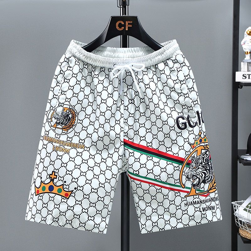 Herrenbekleidung Sommer dünne Herren-Freizeitshorts Sport Fünf-Punkt-Shorts Herren lose Strandhosen Koreanische Version der trendigen Basketball-Shorts_voghion.com