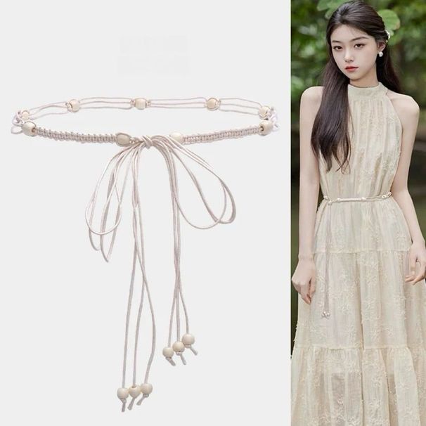 Ethnic Style Woven Belt For Women, Versatile Dress Decoration, Bohemian Rope Waist Chain Accessory_voghion.com