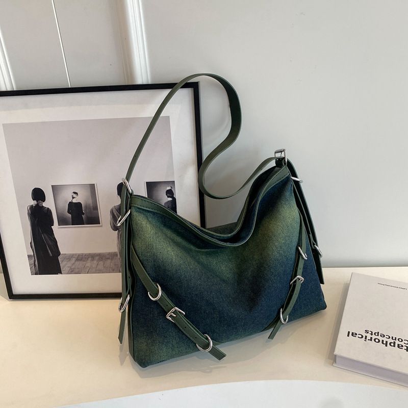 Borsa a tracolla grande capacità in tela estiva da donna coreana New Tide Denim Network Celebrity 2025, moda versatile casual quotidiana semplice_voghion.com