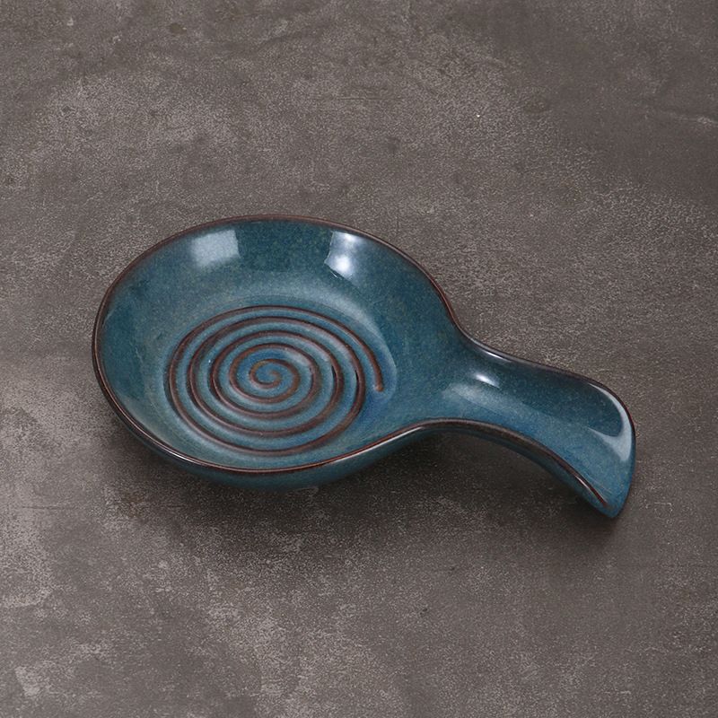 Descanso de colher de cerâmica - Suporte elegante para colher de sopa para mesa de jantar, utensílios de cozinha decorativos (conjunto de 2 brancos)_voghion.com