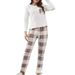 Women's clothing warm pajamas women's suits plus velvet flannel plaid trousers home clothes_voghion.com