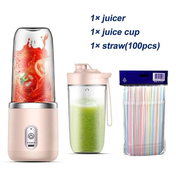 Spremiagrumi elettrico portatile da 400 ml, 6 lame, tazza per succo di frutta, ricaricabile tramite USB, piccolo spremiagrumi automatico, frullatore per frullati, robot da cucina_voghion.com