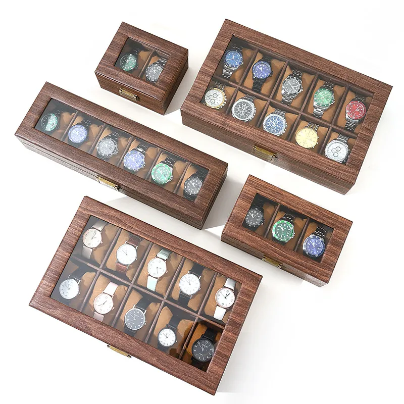 Retro Wood Grain Pu Leather Watch Box Wooden Jewelry Gift Box Watch Storage Box Watch Box_voghion.com