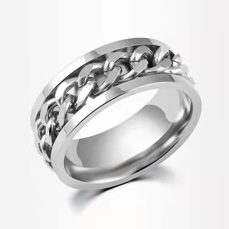 Quelle Rotierender Dekompressionsring aus Titanstahl mit Stern und Mond für Damen, Schmuck in Standardgröße (US)_voghion.com