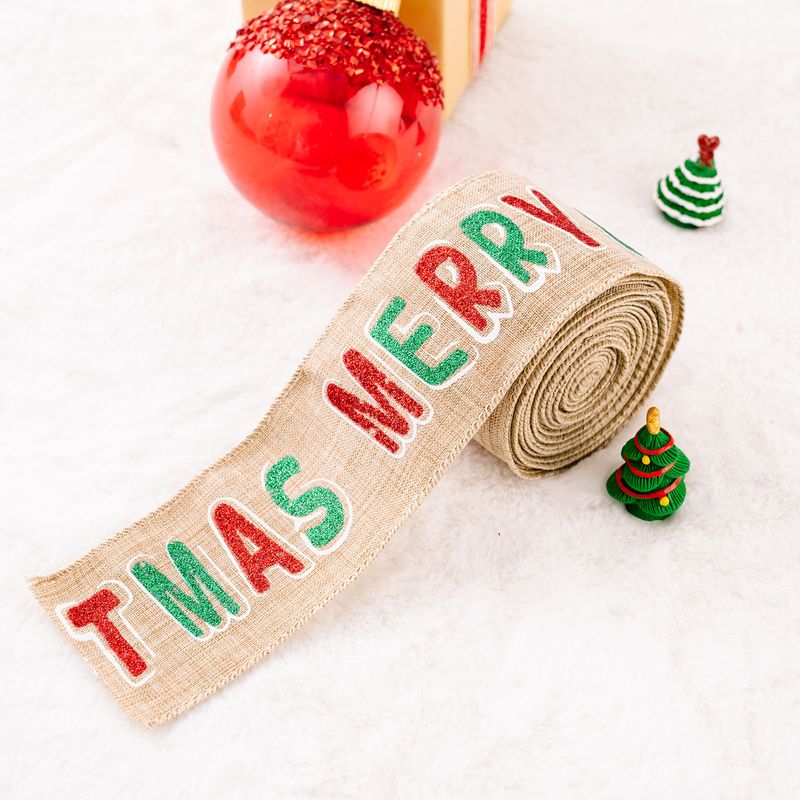 Nieuwe kerstversiering, cartoonstickers, linnen geweven linten, creatieve kerstlinten, kerstboomlinten_voghion.com