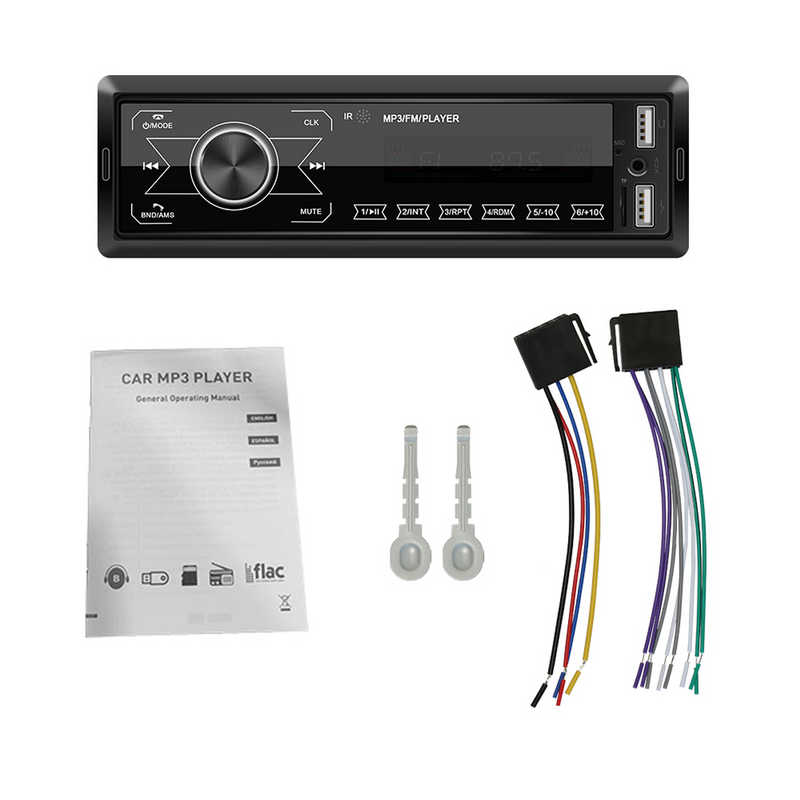 Yuanmheng Bluetooth 1 DIN Stereo auto în bord AUX-in Radio FM Apel Mâini libere Player MP3_voghion.com