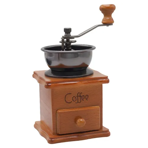 Manuelle Kaffeemühle Vintage Holz Grat Mühle Mit Schublade Einstellbare Keramik_voghion.com