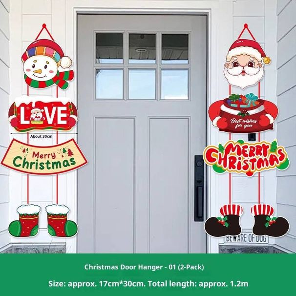 Festliche Weihnachts-Hängedekorationen – Rustikale Weihnachtsmann- und Schneemann-Ornamente aus Jute für Baum und Zuhause (5 klassische Designs)_voghion.com