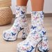 Women's Chunky Heel Pumps denim short boots women's square head waterproof platform high heel fashionable thick bottom women's boots_voghion.com