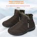 Glide Foreign Trade Men's Winter PU Thickened Warm Middle-aged And Elderly Cotton Shoes Double Zipper High-top Snow Boots_voghion.com