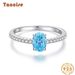 Tancise S925 Sterling 5*7  Aquamarine Ring Women's Ins-style High Carbon Diamond Ring Simple Style_voghion.com